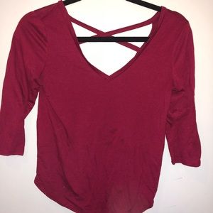 3/4 sleeve crossback tee